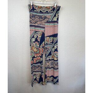 Honey & Lace Women's Multicolored Geometric Wide Leg Pull On Pants Size L
